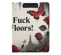 Clipboard Don't Fuck Your Floors Gothic Style A4 Clipboard with Binder Horizontal and Vertical Double Clips School Clip Board with Hard Cover