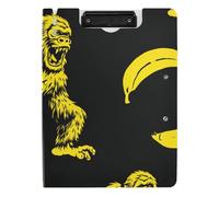 Clipboard Foldable Angry Monsters Bananas Black Yellow A4 Clipboard Folio Double Clips Pen Holder School Clip Board with Cover