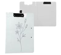 Clipboard Foldable Birth Flower A4 Clipboard Binder Horizontal and Vertical Double Clips Office Clip Board with Cover