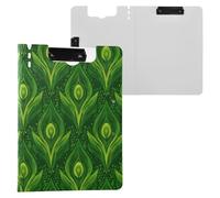 Clipboard Foldable Carnival Green Leaf A4 Clipboard Padfolio Horizontal and Vertical Double Clips Office Clip Board with Cover
