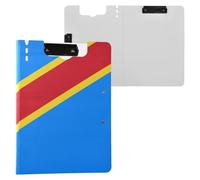 Clipboard Foldable Democratic Republic of The Congo Flag Kinshasa A4 Clipboard with Padfolio Double Clips Pen Holder Nursing Clip Board with Cover