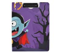 Clipboard Foldable Happy Halloween Cartoon Cute Vampire A4 Clipboard Folio Double Clips Pen Holder School Clip Board with Cover