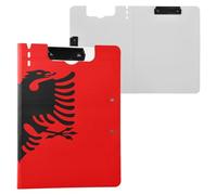 Clipboard Foldable National Flag of Albania A4 Clipboard Folio Horizontal and Vertical Double Clips Nursing Clip Board with Hard Cover