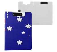 Clipboard Foldable National Flag of Australia A4 Clipboard Folio Horizontal and Vertical Double Clips Nursing Clip Board with Hard Cover