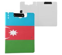 Clipboard Foldable National Flag of Azerbaijan A4 Clipboard Folio Horizontal and Vertical Double Clips Nursing Clip Board with Hard Cover