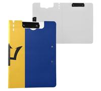 Clipboard Foldable National Flag of Barbados A4 Clipboard Folio Horizontal and Vertical Double Clips Nursing Clip Board with Hard Cover