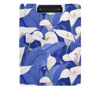 Clipboard Foldable Safari Calla Lily Royal Blue A4 Clipfolio Double Clips Pen Holder Nursing Clip Board with Hard Cover
