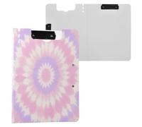 Clipboard Foldable Tie-die Pink Purple A4 Clipboard Folio Two Metal Clips Pen Holder School Clip Board with Cover