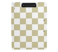 Clipboard Foldable Yellow and White American Plaid A4 Clipboard Folio Double Metal Clips Pen Holder Nursing Clip Board with Cover