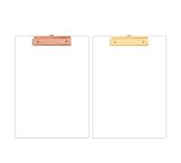 Clipboard Folder 4Pcs Clear Acrylic Office Clipboard A4 File Holder Low Profile Clip Holds 30 Sheets Office Supplies(Gold)