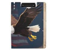 Clipboard Folder 4th of July Independence Day Brown Bird A4 Clipboard with Binder Two Metal Clips Pen Holder School Clip Board with Hard Cover