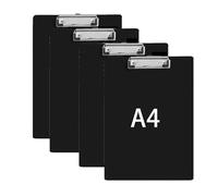 Clipboard Folder A4,4 Pcs Clipboard Folder Plastic Clip Boards Writing Clipboards with Heavy Duty Clips for Office & Classroom Supplies