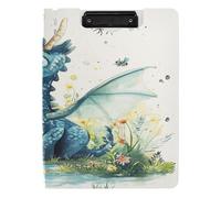 Clipboard Folder A4 Clipboard Folio Binder Double Clips Pen Holder School Clip Board with Hard Cover Funny Dragon A River