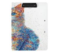 Clipboard Folder A4 Clipboard with Padfolio Double Clips Pen Holder Office Clip Board with Hard Cover Mighty LaPerm Cats White