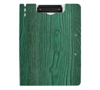 Clipboard Folder A4 Foldable Clipboard File Cover Work File Folder Clip Boards Foldable Binder with Metal Clips Green Wood Grain