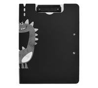 Clipboard Folder, A4 Foldable Clipboard with Dual Metal Clips File Cover PP Board Hold 80 Sheets 18.9 x 12.6 in Animal Dinosaur The Best Dude on Black Dark