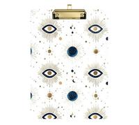 Clipboard Folder A4 Size 12.5" x 9" Clip Board Folder with Low Profile Clip for Observation Recorder Elementary Gilded Evil Eye