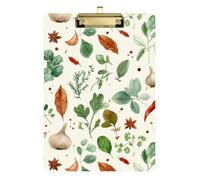 Clipboard Folder A4 Size 12.5" x 9" Folder Clipboard with Low Profile Clip for Social Worker Laboratory Accessories Herbs and Spices Beige