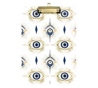 Clipboard Folder A4 Size 12.5" x 9" Menu Clipboards with Low Profile Clip for Observation Recorder Outdoor Sketching Retro Evil Eye Magia Occult