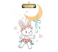 Clipboard Folder A4 Size 12.5" x 9" Metal Clipboard Folder with Low Profile Clip for Hospital Medical Contractor Cartoon Rabbit