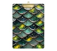 Clipboard Folder A4 Size 12.5" x 9" Plastic Clipboard with Low Profile Clip for Pediatric Nurse Laboratory Accessories Dark Green Scales