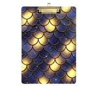 Clipboard Folder A4 Size 12.5" x 9" Plastic Clipboard with Low Profile Clip for Pediatric Nurse Laboratory Accessories Dark Purple Yellow Repeat Scales