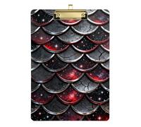 Clipboard Folder A4 Size 12.5" x 9" Plastic Clipboard with Low Profile Clip for Pediatric Nurse Laboratory Accessories Dark Red Black Scales