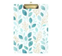 Clipboard Folder A4 Size 12.5" x 9" Thick Clipboard with Low Profile Clip for Softball Coaches Coaching Trade Quest Green Gold Leaves
