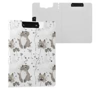 Clipboard Folder Art Maine Cooncats White A4 Clipboard with Binder Double Clips Pen Holder Office Clip Board with Cover