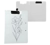 Clipboard Folder Birth Flower A4 Clipfolio Horizontal and Vertical Double Clips Office Clip Board with Hard Cover
