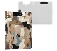 Clipboard Folder Camouflage Retro A4 Clipboard Folio Two Metal Clips Pen Holder Office Clip Board with Cover