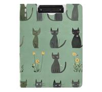 Clipboard Folder Chic Cornish Rexcats Green A4 Clipboard with Binder Two Metal Clips Pen Holder Nursing Clip Board with Hard Cover