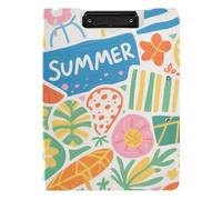 Clipboard Folder Colorful Cartoon Summer Cute A4 Clipboard Binder Double Clips Pen Holder School Clip Board with Cover