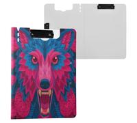 Clipboard Folder Crazy Beast Wolf Berry A4 Clipboard Folio Horizontal and Vertical Double Clips Nursing Clip Board with Cover