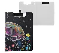 Clipboard Folder Cute African Sulcata Tortoise A4 Clipboard Folio Horizontal and Vertical Double Clips Nursing Clip Board with Cover