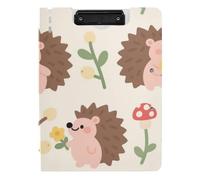 Clipboard Folder Cute Cartoon Brown Hedgehog A4 Clipboard Folio Binder Horizontal and Vertical Double Clips Nursing Clip Board with Hard Cover