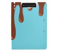 Clipboard Folder Drip Style Blue-Brown A4 Clipboard Binder Horizontal and Vertical Double Clips Office Clip Board with Cover