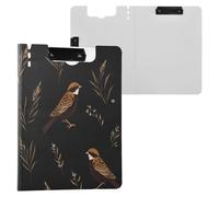 Clipboard Folder Fun Grassland Sparrow A4 Clipboard Binderfolio Double Clips Pen Holder Nursing Clip Board with Hard Cover