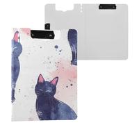 Clipboard Folder Funny Cat Shabby Chic Style A4 Clipboard Folio Two Metal Clips Pen Holder School Clip Board with Cover