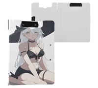 Clipboard Folder Gorgeous Girl Anime A4 Clipboard Padfolio Double Clips Pen Holder Office Clip Board with Cover