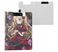 Clipboard Folder Magic Anime Witch Girl A4 Clipboard Binder Two Metal Clips Pen Holder Office Clip Board with Cover