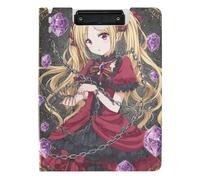 Clipboard Folder Magic Anime Witch Girl A4 Clipboard with Padfolio Double Metal Clips Pen Holder Nursing Clip Board with Cover