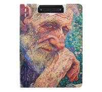 Clipboard Folder Magic Old Man Wizard A4 Clipboard Binderfolio Double Clips Pen Holder School Clip Board with Hard Cover