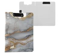 Clipboard Folder Marble White Neutral Binder A4 Double Metal Clips Pen Holder Feeding Clip Board With Cover