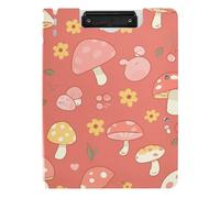 Clipboard Folder Mushroom Country Style Valentines A4 Clipboard Folio Two Metal Clips Pen Holder Office Clip Board with Cover