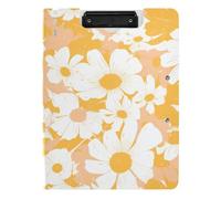 Clipboard Folder Orange Tie Dye Flowers A4 Clipboard with Padfolio Double Metal Clips Pen Holder Nursing Clip Board with Cover