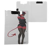 Clipboard Folder Red Sexy Demon Evil Anime A4 Clipfolio Horizontal and Vertical Double Clips Office Clip Board with Hard Cover