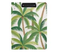 Clipboard Folder Summer Cartoon Coconut Tree A4 Clipfolio Double Metal Clips Pen Holder Office Clip Board with Cover
