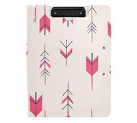 Clipboard Folder Tourism Illustration Arrow Ruby A4 Clipboard with Padfolio Two Metal Clips Pen Holder School Clip Board with Cover