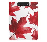 Clipboard Folder Vintage Canadian Maple Leaf Red A4 Clipfolio Double Metal Clips Pen Holder School Clip Board with Cover